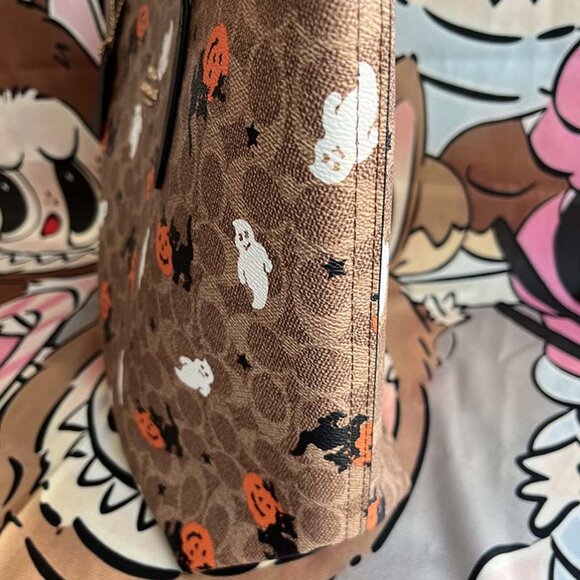 Coach Brown Tote with Halloween Motif - Picture 5 of 8